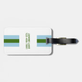 Blue Green Preppy Personalisiert Initial Gepäckanhänger (Rückseite horizontal)