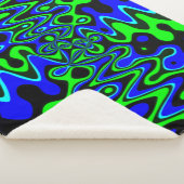 Blue & Green Psychedelic Art Sherpa Fleece Blanket Sherpadecke (3/4)