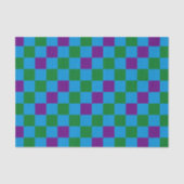 Blue Green Purple Checkered Pattern Design  Seidenpapier (Vorderseite)