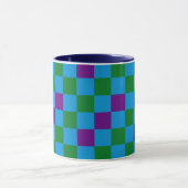 Blue Green Purple Checkered Pattern Design  Tasse (Zentrum)