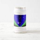 Blue Green Rainbow in Elephant Skin Leather Optik Bierglas (Mittel)