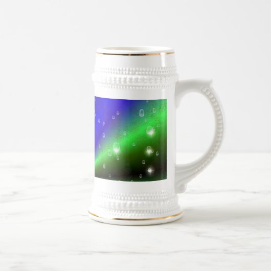 Blue Green Rainbow in Elephant Skin Leather Optik Bierglas (Rechts)