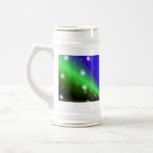 Blue Green Rainbow in Elephant Skin Leather Optik Bierglas (Links)