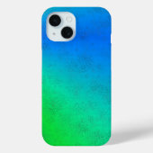 Blue Green Rainbow in Elephant Skin Leather Optik Case-Mate iPhone Hülle (Rückseite)