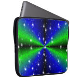 Blue Green Rainbow in Elephant Skin Leather Optik Laptopschutzhülle (Vorne Rechts)