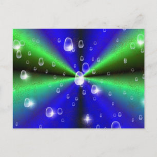Blue Green Rainbow in Elephant Skin Leather Optik Postkarte