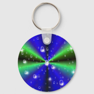 Blue Green Rainbow in Elephant Skin Leather Optik Schlüsselanhänger