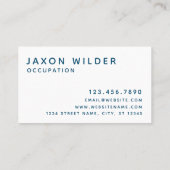 Blue Green Raven Bird Silhouette Cloud Minimal Visitenkarte (Rückseite)