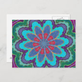 Blue Green Red Lila Mandala Postcard Postkarte (Vorne/Hinten)