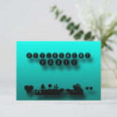 Blue Green Retirement Party Custom Invasion Einladung (Stehend Vorderseite)