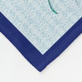 Blue-Green Retro Jellyfish Over Blue Background Fleecedecke (Ecke)