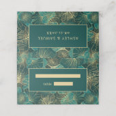 Blue Green Riant Blätter Platzkarte (Außenseite Aufgefaltet)