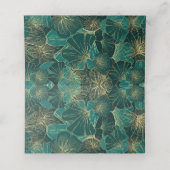 Blue Green Riant Blätter Platzkarte (Innenseite Aufgefaltet)