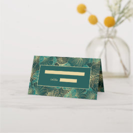 Blue Green Riant Blätter Platzkarte