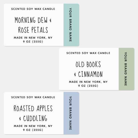 Blue Green Scented Candles Labels Etiketten (Gruppe)