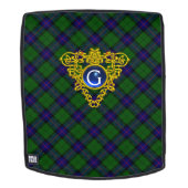 BLUE GREEN SCOTTISH TARTAN, CELTIC HEART MONOGRAMM RUCKSACK (Abnehmbare Front)