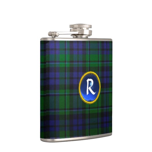 BLUE GREEN SCOTTISH TARTAN SAPPHIRGEM MONOGRAM FLACHMANN (Rechts)