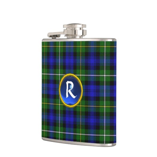 BLUE GREEN SCOTTISH TARTAN SAPPHIRGEM MONOGRAM FLACHMANN (Links)