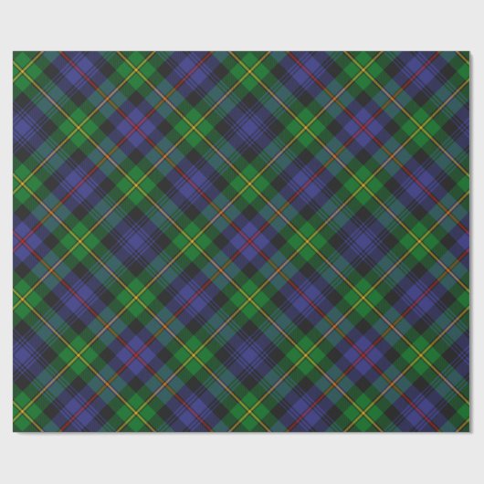 Blue Green Scottish Tartan Style Kariert Geschenkpapier (Flach)