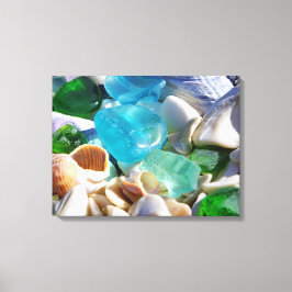 Blue Green Sea Glass Art Prints Leinwand Beach Coa
