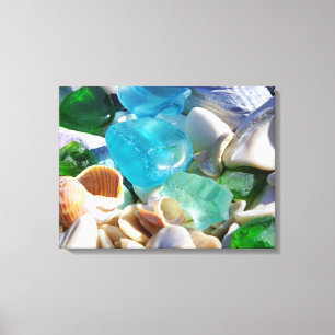 Blue Green Sea Glass Art Prints Leinwand Beach Coa