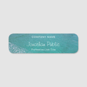 Blue Green Sea Handgeschriebenes Skript Aqua Moder Namensschild