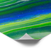 Blue Green Seascape Akrylic Pour Art Poster (Ecke)
