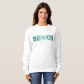 Blue Green Senior 2025 Typografie Sweatshirt (Vorne ganz)