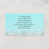 Blue Green Silver Glitzer Feminine Small Business Visitenkarte (Rückseite)