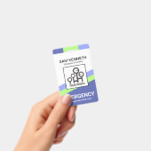 Blue Green Slanting Lines Medical Ausweis (Handheld)