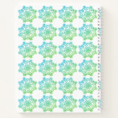Blue Green Snowflakes Spiral Notebook Notizblock (Rückseite)