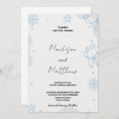 Blue Green Snows Hochzeitseinladungen Einladung (Vorne/Hinten)