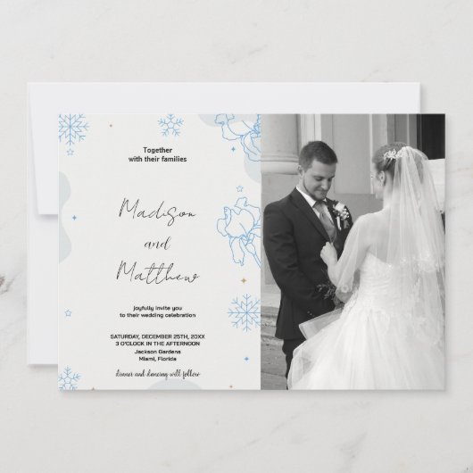Blue Green Snows Hochzeitseinladungen mit Foto Einladung (Vorderseite)