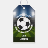 Blue Green Soccer Stadium Sportthema Geburtstag Geschenkanhänger (Vorderseite)