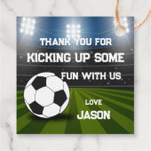 Blue Green Soccer Stadium Sportthema Geburtstag Geschenkanhänger (Rückseite)