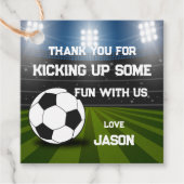 Blue Green Soccer Stadium Sportthema Geburtstag Geschenkanhänger (Vorderseite)