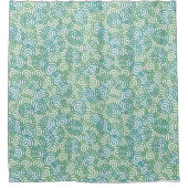 Blue Green Spirals Duschvorhang (Vorderseite)