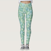 Blue Green Spirals Leggings (Vorderseite)