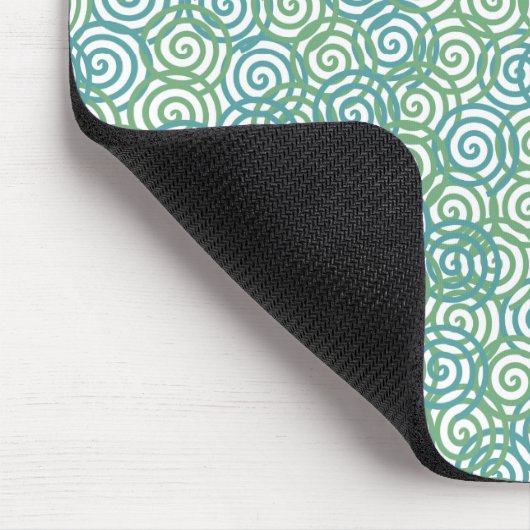 Blue Green Spirals Mousepad (Ecke)
