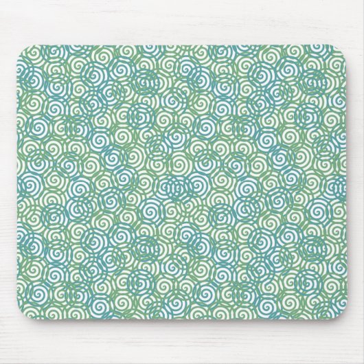 Blue Green Spirals Mousepad (Vorne)