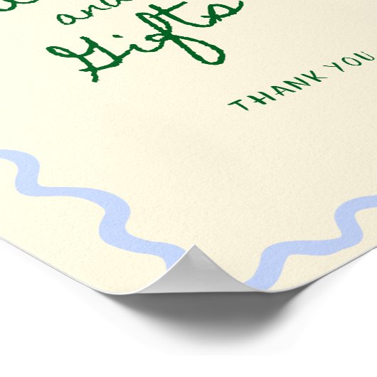 Blue Green Squiggle Frame Cards & Geschenke Poster (Ecke)