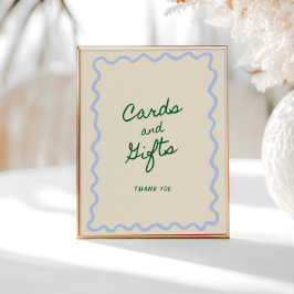 Blue Green Squiggle Frame Cards & Geschenke Poster