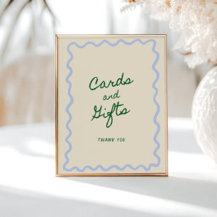 Blue Green Squiggle Frame Cards & Geschenke Poster