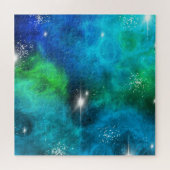 Blue Green Star Nebula Space Galaxy Universe Puzzle (Horizontal)