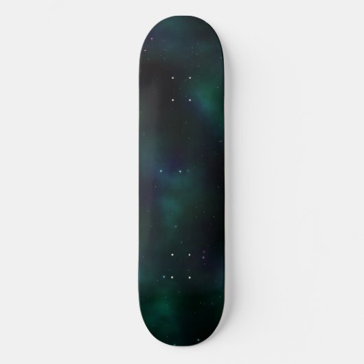 Blue Green Star Space Alien Celestial Hintergrund Skateboard (Vorderseite)