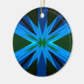Blue Green Star Sternexplosion Winter Festival Wei Keramik Ornament (Links)