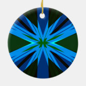 Blue Green Star Sternexplosion Winter Festival Wei Keramik Ornament (Hinten)