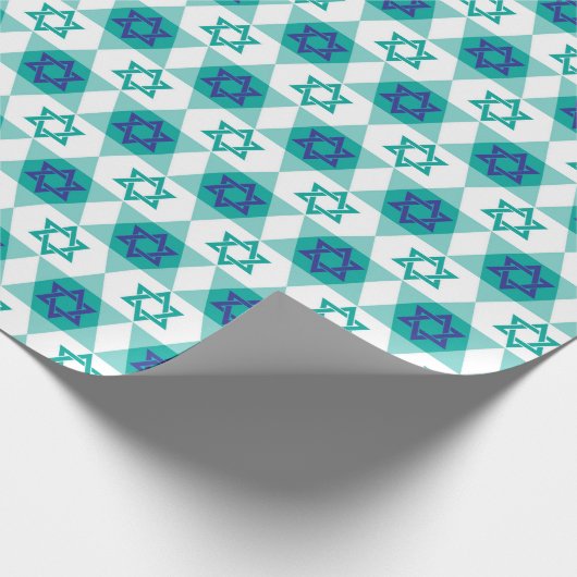 Blue Green Star von David Pattern Geschenkpapier (Ecke)