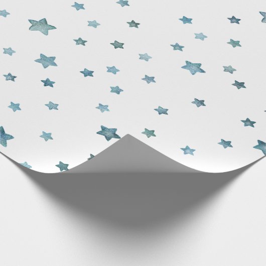 Blue Green Stars Geschenkpapier (Ecke)