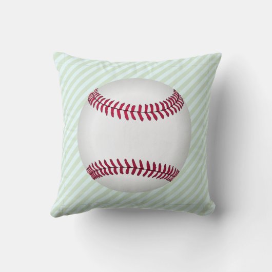 Blue Green Strip Baseball Boys Geburtsrekord Kissen (Rückseite)